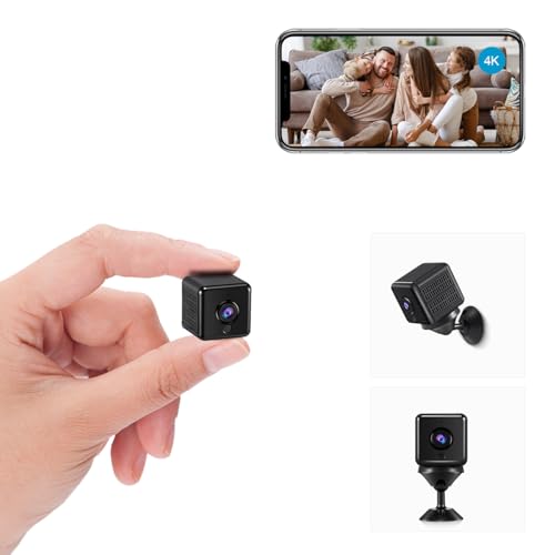 #VerdientProvisionen<br>Mini Kamera 4K HD WLAN Überwachungskamera Innen WiFi Kamera Live Übertragung Handy APP Für Micro Camera Indoor Mit Akku Kompakte Kleine Sicherheitskamera mit Bewegungsmelder Nachtsicht (A18PRO)