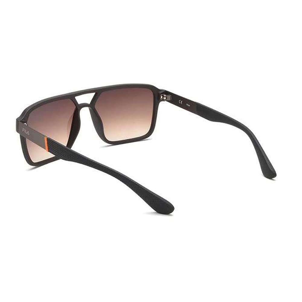 FILA Gafas de sol | 100% protegidos contra los rayos UV | Gradiente | Borde completo | Cuadrado | Hombre | Ancho | Montura de policarbonato marrón mate | Gafas de policarbonato FM degradado marrón