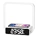 Produktbild WILIT B18 Nachttischlampe Wecker, Lichtwecker mit Qi Drahtloses Ladestation, Tischlampe Holzoptik Touch Dimmbar, 3 Helligkeitsstufen, Wireless Charger für iPhone 12/11/X/8, Samsung Galaxy S20/S10