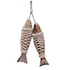 Hanging wooden fish nautical wood fish decorated retro wall decorations indoor outdoor wood fish decor hanging fish decorations nautical outdoor wall decor fish wall art decor set of 2  urban country home decor