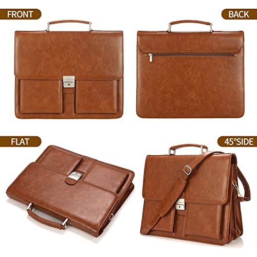 Jack&Chris PU Leather Messenger Briefcase