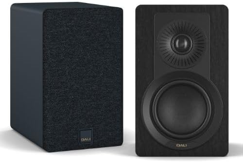 DALI KUPID Haut-parleurs d'étagère Hi-Fi passifs compacts premium, conception à 2 voies avec woofer de 4,5 pouces et tweeter de 1 pouce, support mural inclus (paire) – Black Ash
