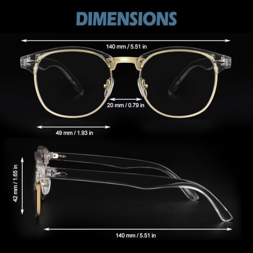 Image of CGID Retro Fake Non-Prescription Glasses Clear Lens UV400 Men Women CN56