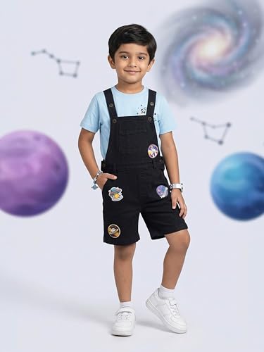 Image of KiddoPanti Boys Denim Dungaree Shorts