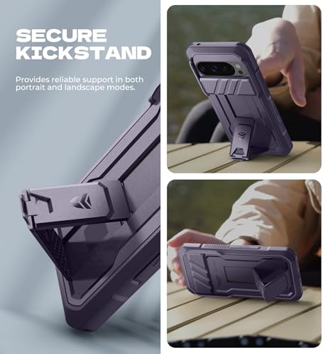 Dexnor for Google Pixel 10/10 Pro Case with Slide Camera Cover & 2 Front Frames & Built-in Screen Protector & Heavy-Duty Kickstand, Full-Body Shockproof Protective Cover Rugged Bumper Cases - Purple by Dexnor - Image 5