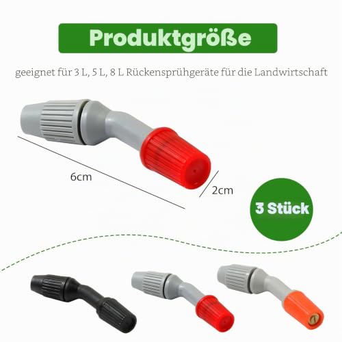 arrderly 3 Kunststoff-Sprühdüsen, Zubehör für die Bewässerung für den Garten, Ersatzzubehör für Sprühpistole, zur Bewässerung und Reinigung