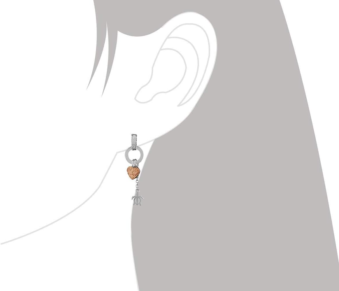 Sterling Silver Heart and Turtle Dangle Earrings