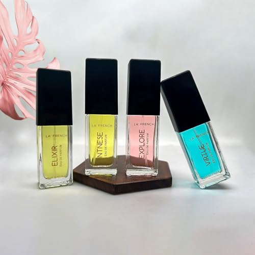 Image of La French Unisex Perfume Gift Set For Men & Women: 4X15ml | Virtue, Intense, Explore & Elixir | Long Lasting Eau De Parfum for Him and Her | Perfumes Gift Set for Couple.