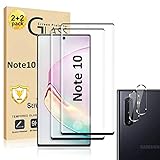 Micger Galaxy Note 10 Screen Protector, Tempered Glass Screen Protector【2+2 Pack】 2 Pack Camera Lens Protector, 9H Hardness Tempered Glass Screen Protector for Samsung Galaxy Note 10