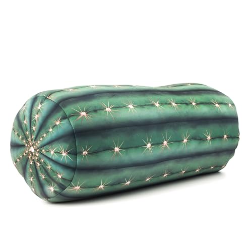 Kikkerland Cactus Headrest – Plush Plant Pillow for Home or Office Decor – Airplane & Travel Essentials Gift