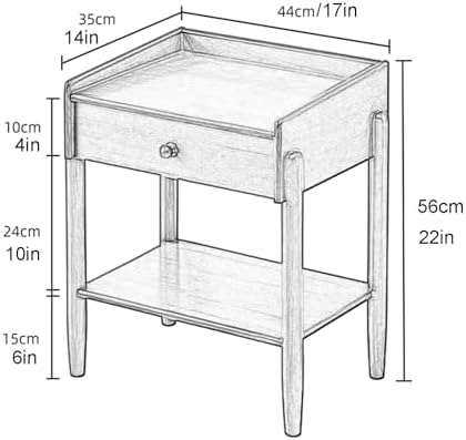 Elegant Wood Bedside Table with Drawer & Open Storage Shelf, Versatile Nightstand & Sofa Side Table, Ideal for Living Room, Tea & Snack Desk, Stylish Home Decor