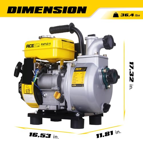 Image of Gas Water Pump 1.5-Inch with Hose, 79 GPM 79.8cc 2.1 HP Gas Powered Water Pump, Lightweight, EPA Certified