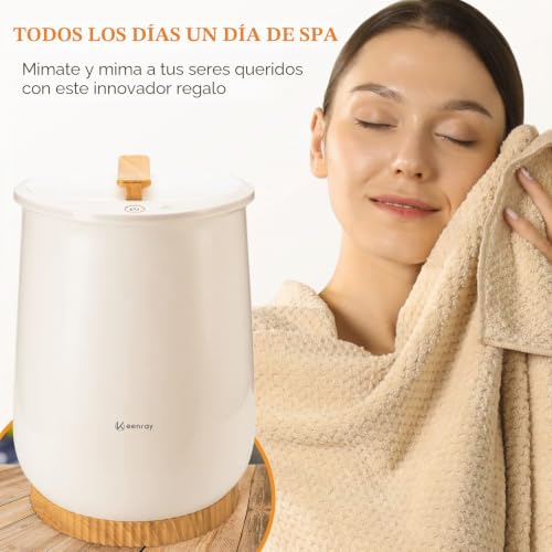 Miniatura 5 de Keenray Cubo Calientatoallas, Electrico Aquecedor Toallas Casa De Baño, Calentador De Toallas Con Control De 1 Botón, Apagado Automático, Apto Para Dos Albornoces Grandes, Mantas, Pijamas Y Más