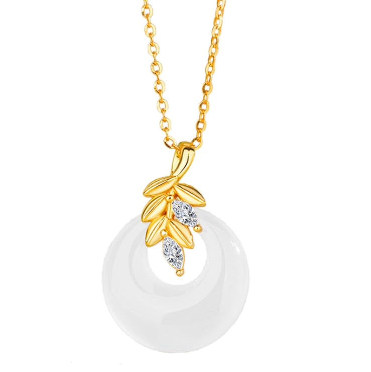 Collier en argent pur S925 avec pendentif en calcédoine véritable pour femmes et filles