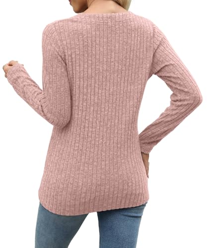 Image of XMTOPYE Sweaters for Women Fashion Long Sleeve Tops Pullover V Neck Casual Loose Sweatshirt