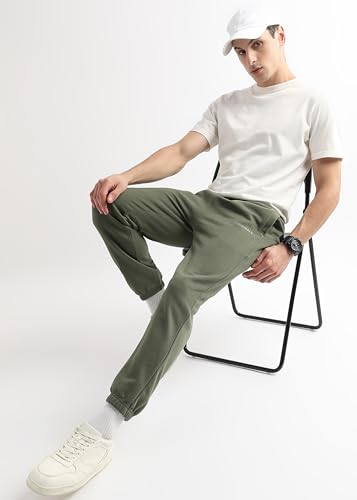 Image of Alan Jones Clothing Men's Regular Fit Mid Rise Fleece Jogger Regular Pants For Winterwear