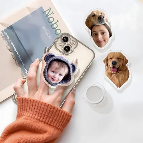 Kaulipoa Custom Pet Photo Phone Grip, Personalized Acrylic Socket with Your Dog or Cat’s Picture, Cute Phone Holder for Hand, Stand for Kindle, Unique Gift for Animal Lovers 2″-Adhesive - Image 8