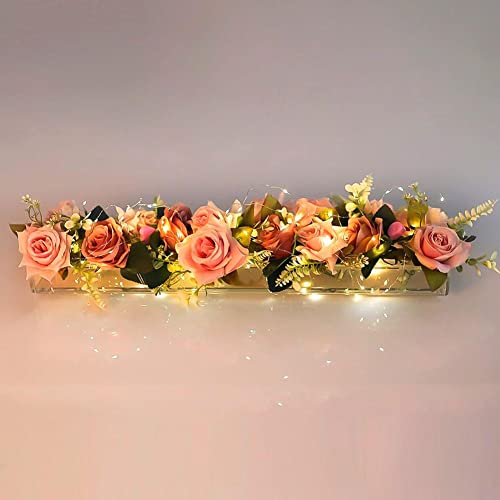 Centre de table floral rectangulaire, vases transparents pour fleurs avec LED, vase rectangulaire long en acrylique, vases de fleurs uniques pour table à manger, décoration d'intérieur, mariages
