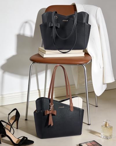 LOVEVOOK Small Tote Purse for Women, 2026 Structured PU Leather Handbags with Top Handle, Elegant Satchel Shoulder Bag - Image 4