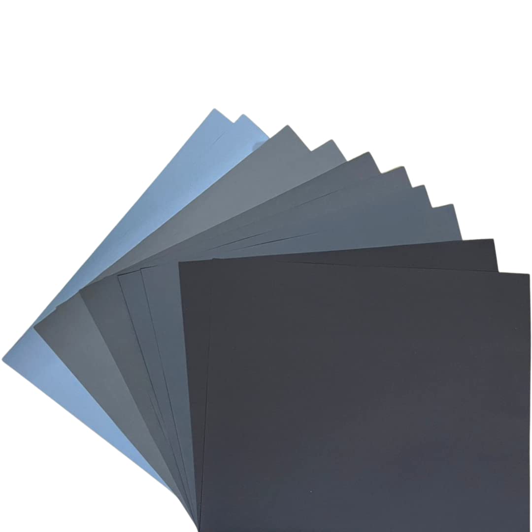 Color Zebra® Water Proof SAND PAPER GRIT SIZE -1000,1500, 2000, 2500, 3000 | Pack of 10 Sheets of Water Proof Latex Silicon Carbide sanding paper (2pcs each Grit) Paper Size - 23 cm X 28cm-image-4