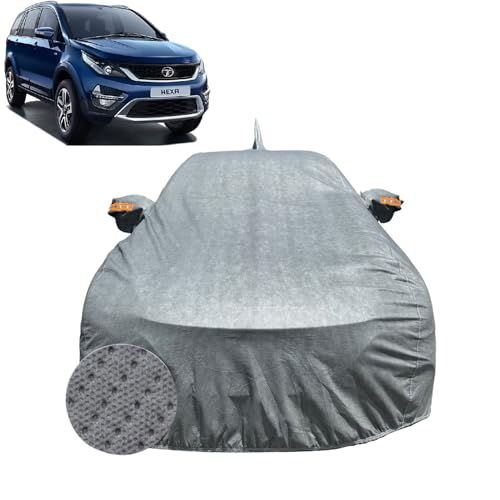 Image of Car Cover for Tata Hexa (2017-2020) | 100% Waterproof Cover with Antenna & Reflective Mirror Pockets | Dustproof, Scratchproof, Heatproof Hexa Car Cover |Soft Cotton Lining| Grey