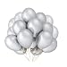 Silver Balloons Hovebeaty 12 Inches thicken Latex Metallic Balloons 100 Pack for Wedding Party Baby Shower Christmas Birthday Carnival Party Decoration Supplies