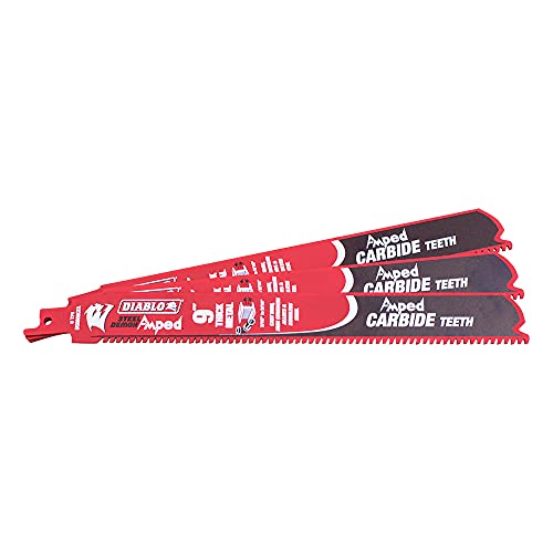 3 Pack 9 inch 8 TPI Diablo Steel Demon Amped Carbide Reciprocating Saw Blades for 3/16-9/16 Thick Metals Boron Steel Ultra High Strength Steel (UHSS) Cast Iron Stainless Steel by Brock - Used condition - US$35.30