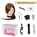 Beauty Star Mannequin Head with 80% Real Human Hair, Manikin Doll Head for Hair Styling, Cosmetology Makeup Hairdressing Training Practice Head with Clamp Stand and DIY Hair Styling Braiding Set