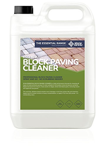 Stonecare4u Essential - Powerful Block Paving Cleaner - for Easy Removal of Dirt, Moss, Weeds & Algae- Simply Apply, Leave and Wash Away for a Beautiful Clean Drive (5 Litre)