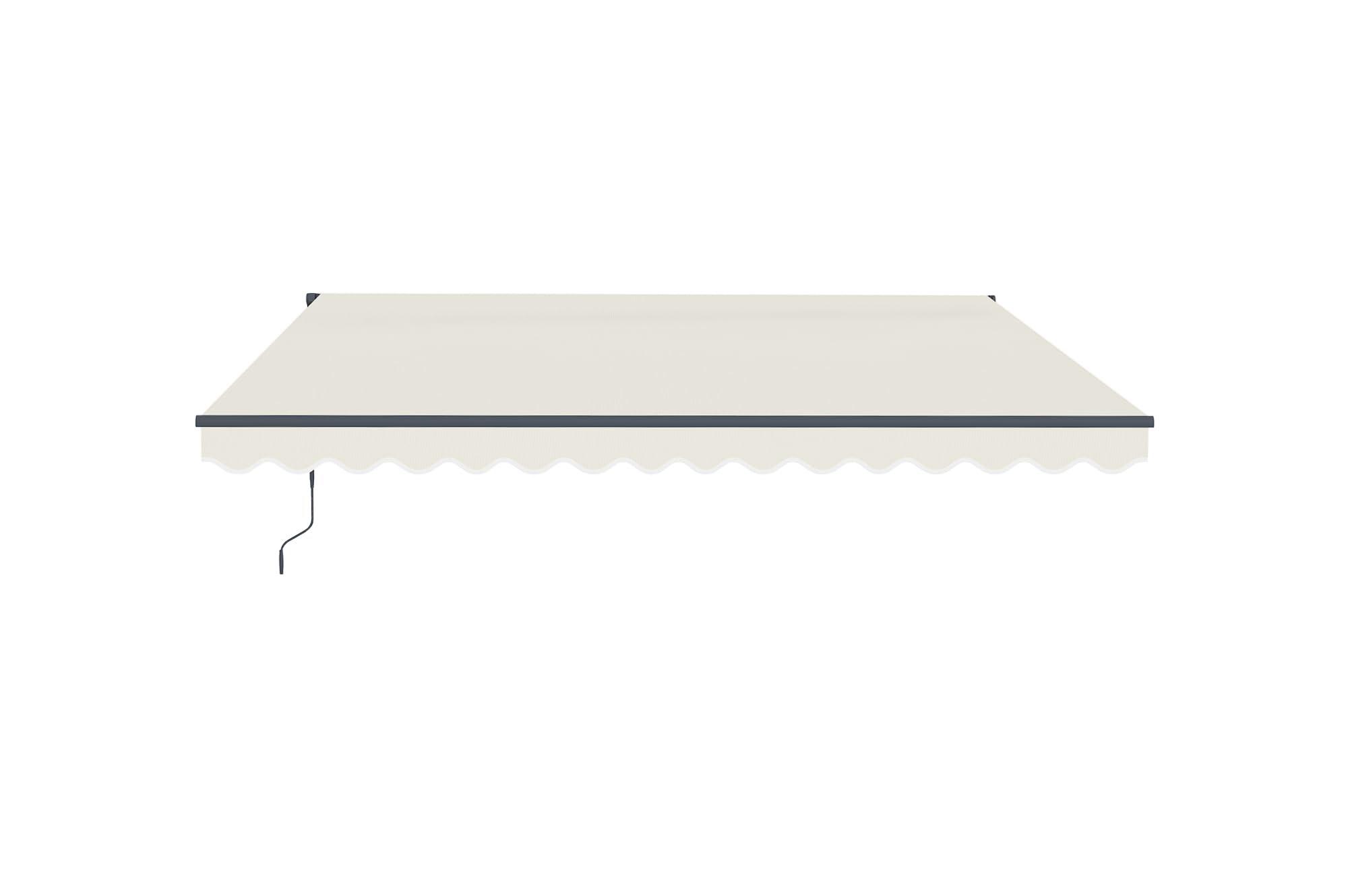 Cazeboo Store banne Monobloc Manuel 4x3m - Toile Beige 320g/m² UV50+ - Aluminium Gris Anthracite - Inclinaison réglable 30°-100° - Store extérieur terrasse Jardin