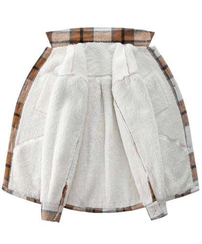 Women's Sherpa Fleece Lined Flannel Shirt Jacket Plaid Button Down Jacket Shacket for Women2