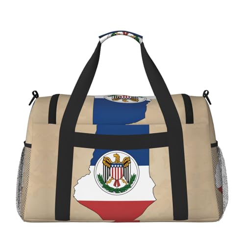 Paraguay flag map 01 print Travel Duffle Bag Gym Bag for Women,Puffer Tote Bag,Weekender Overnight Bag Organizer2