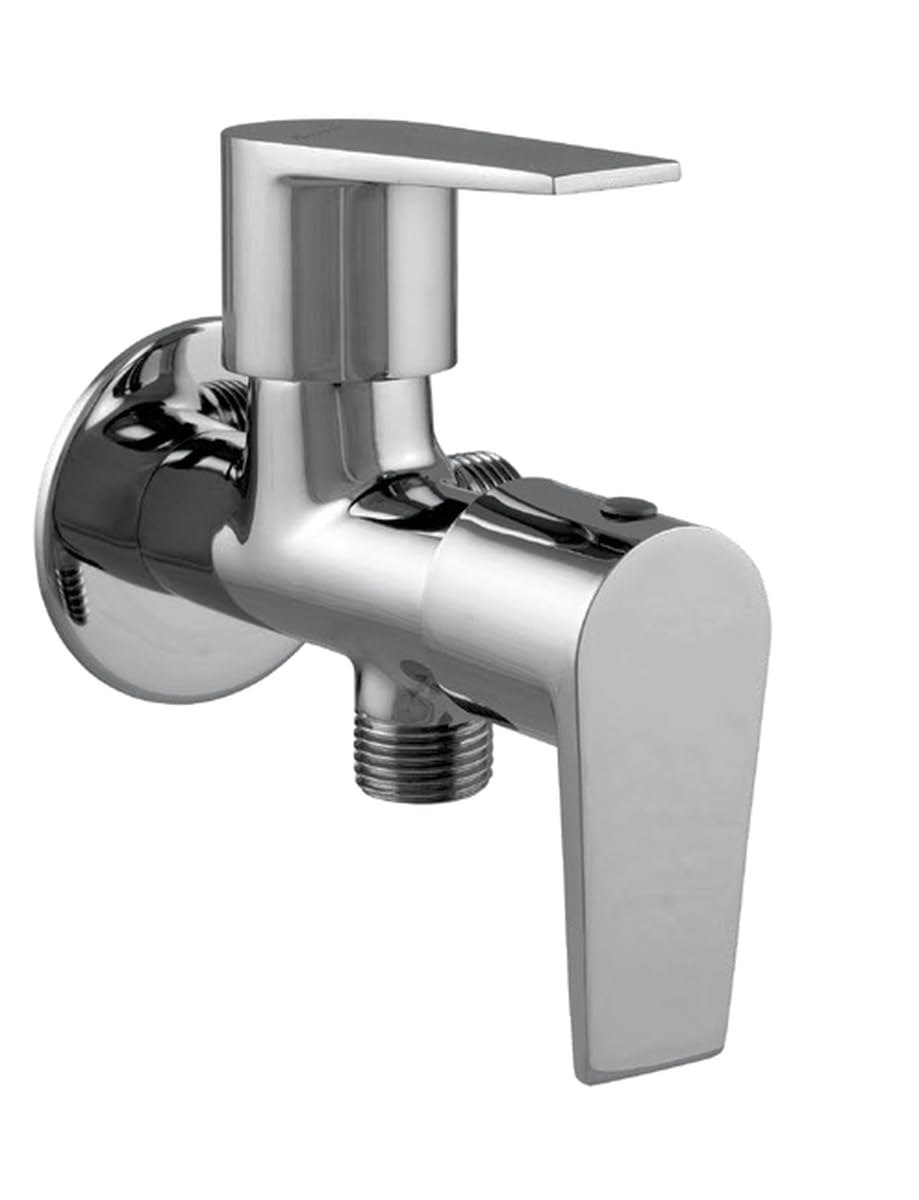 PARRYWARE Praseo Series Wall Mounted Basin Area Two Way Angle Cock/Valve (Chrome) | Top Lever, Brass Body, with Adjustable Wall Flange | Angle Valve for Bathroom, Toilet, Home | T1343A1-picture-10