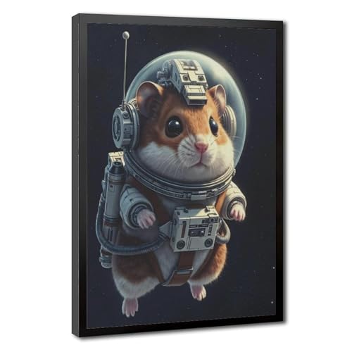 Poster astronaute hamster pour chambre d'enfant 40x60 cm