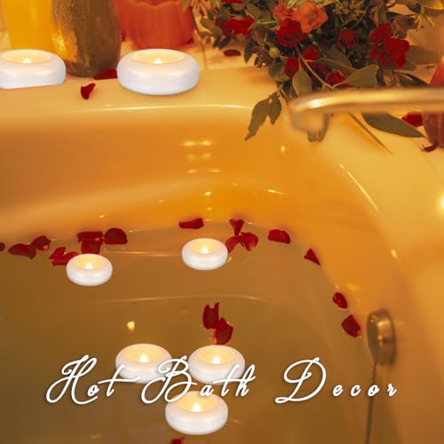 Image of 24 Pack 3 inchFloating Candles Water-Activated Flameless LED Candle, 120 Hour White Battery Operate Waterproof Tealights for Cylinder Vases, Centerpieces at Wedding, Party, Pool,Romantic.