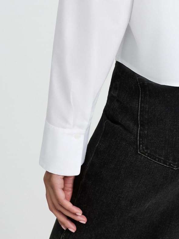 EXPRESS Women’s Cotton Poplin Cropped Portofino Shirt4