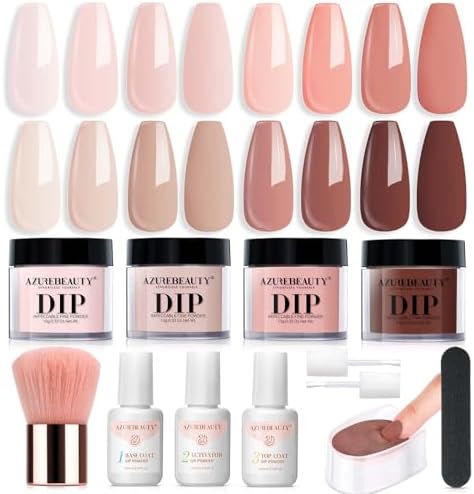 Amazon.com: Gellen 12 Colors Nail Powder Dip Set, Nude Glossy Powder