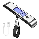 Travel Inspira 旅行 充電式荷物 はかり ラゲッジスケール USB-C充電 スーツケース測り 50kg 旅行 便利グッズ 大きな数字 ワンクリック風袋引き デジタル 吊りはかり 軽量 トラベル用品 飛行機 快適グッズ 海外旅行 登山 釣りはかり 充電ケーブル付属
