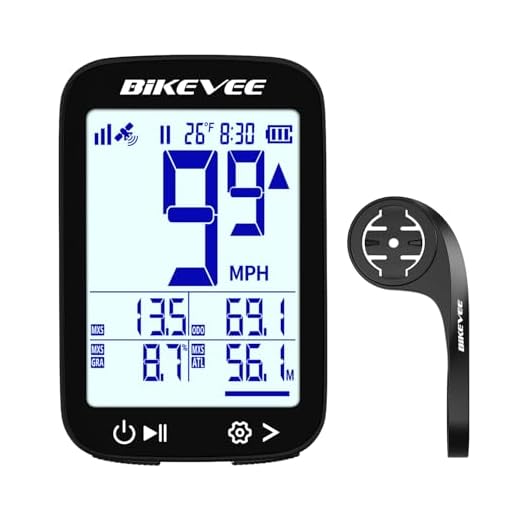 Bikevee Bike Speedometer GPS Wireless Cycling Computer – Auto Start/Stop, Auto Backlight, Waterproof Bicycle Odometer MPH KM/H, 2.4" LCD Display, Out Front Extended Mount - Balck