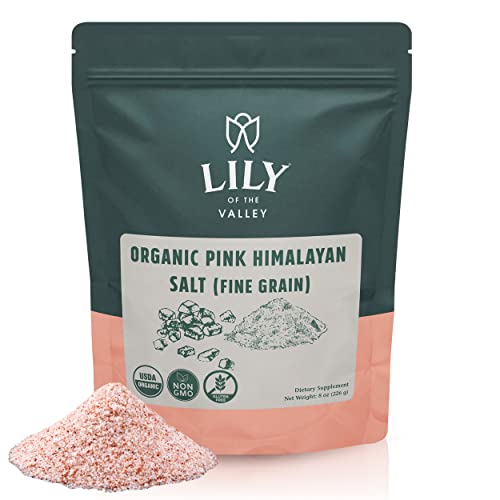 Lily Of The Valley Pink Himalayan Salt - 100% Certified Organic & Unrefined Real Salt Perfect For Cooking, Baking And Grilling - Fine Grain, Vegan, Gluten-Free, Non-Gmo - (8Oz, 226G) #TOP10
