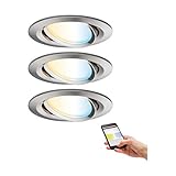  Paulmann 92962 SmartHome Zigbee Einbauleuchten-Set LED Coin Nova Plus 3x6,5W Tunable White Eisen gebürstet
