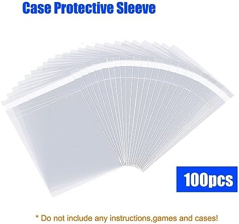 100 PCS Clear Resealable Protective Sleeves - Crystal Clear OPP Plastic Bags Compatible with PS2 Game Cases and Standard DVD Covers - Dust-Proof Archival Wrap - 5