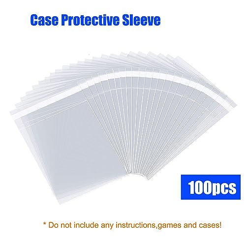Image of 100 Pack Resealable Clear OPP Plastic Sleeves for PS2 Game Cases - Protective Storage Bags for Sony PlayStation 2 DVD Game Boxes, Dustproof Waterproof Anti-Scratch Covers
