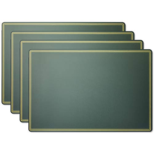 simpletome Lot de 4 Sets de Tables PVC Lavables Style de Luxe Antidérapant Résistant à l'usure à la Chaleur Facile à Nettoyer et Stocker 45cmx30cm (Vert) Cover