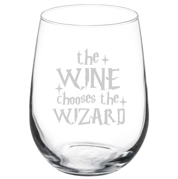 MIP Wine Glass Goblet Gift The Wine Chooses The Wizard (17 oz Stemless)