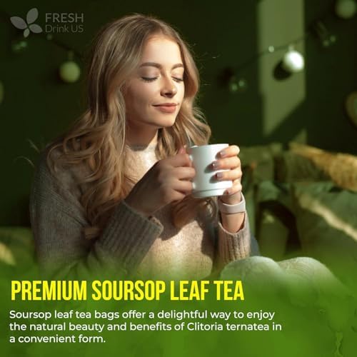 40 Premium Soursop Graviola Leaf Tea Bags, 100% Natural and Pure from Soursop Leaves, Handmade, Made With Natural Materials-Corn Fiber Tea Bag, Sugar/Caffeine/Gluten Free, Hoja Guanabana Tea — view 8