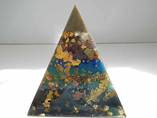 Silver B.Sun Sky Blue Green Prosperity Large Pyramid Crystal Orgone Generator Energy Accumulator 528Hz/7.83Hz/Advance Harmonics (4"x4"x4" (102MM), Silver B.Sun Sky Blue Green Prosperity)