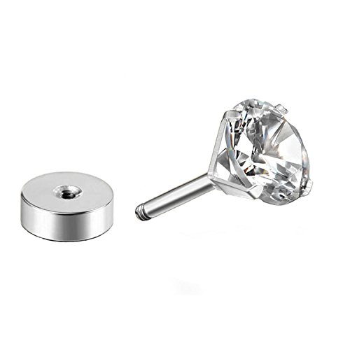 Stainless Steel Cubic Zirconia Stud Earrings Helix Cartilage Earrings Flat Back 3-7mm 5 Pairs2