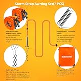 Magicbox Heavy Duty Awning Storm Straps Kit - Complete Set with Bungee Straps, Springs & Spiral Ground Anchors for Caravan Motorhome Awning Protection, Compatible with Fiamma/Thule Omnistor Awning - Image 3