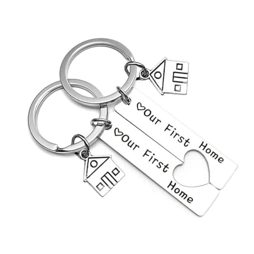 BDEPSTR 2 Piezas Nuevo Casa Llaveros, Llaveros colgante de casa de pareja Nuevas Aventuras, Regalo de Inauguración de la Casa para Mujer Marido, Regalos De CalefaccióN Para Parejas